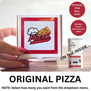 Christmas Cash Gift Card Box, Pizza Gift Card Holder, Physical Product will Ship! Mini Pizza Box Gift Stocking Stuffer, Gift for Pizza Lover ORIGINAL PIZZA