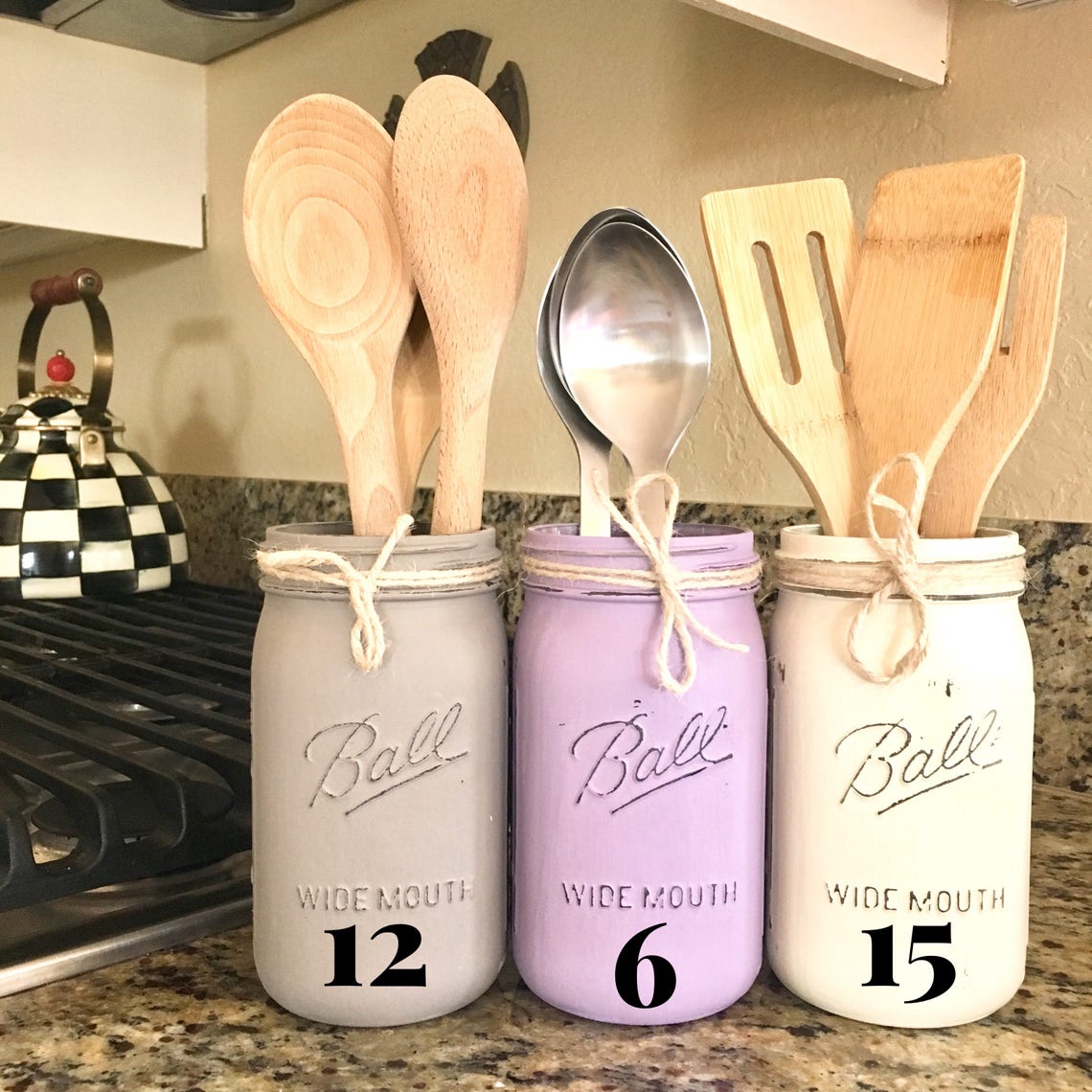 Mason Jar Kitchen Decor Mason Jar Kitchen Set Mason Jar Etsy