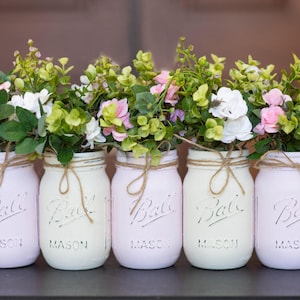 Baby Shower Centerpiece for Table Girl Baby Shower Decorations, Mason Jar Centerpiece Baby Shower Mason Jars for Baby Shower Decor for Table