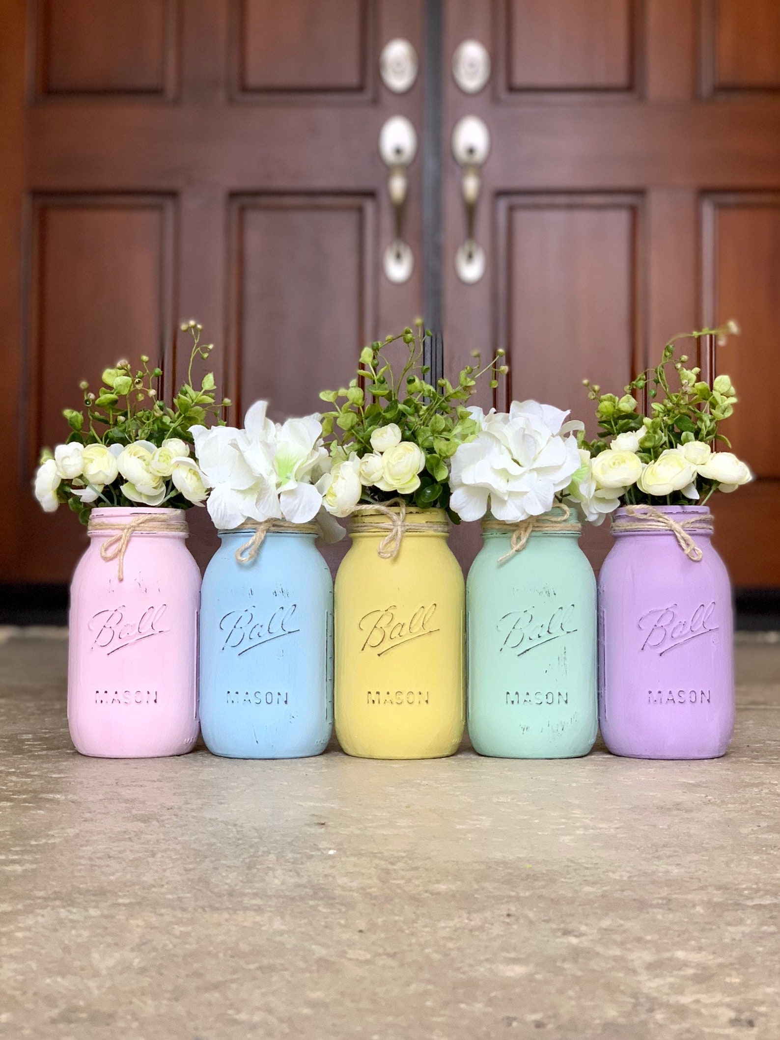 Mason Jar Centerpieces Baby Shower Girl Decorations Mason Jar Etsy