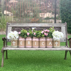 Girl Baptism Decor Girl Baptism Decorations Girl, Baptism Decorations Centerpiece, Mason Jar Centerpiece Baptism Table Decorations Communion