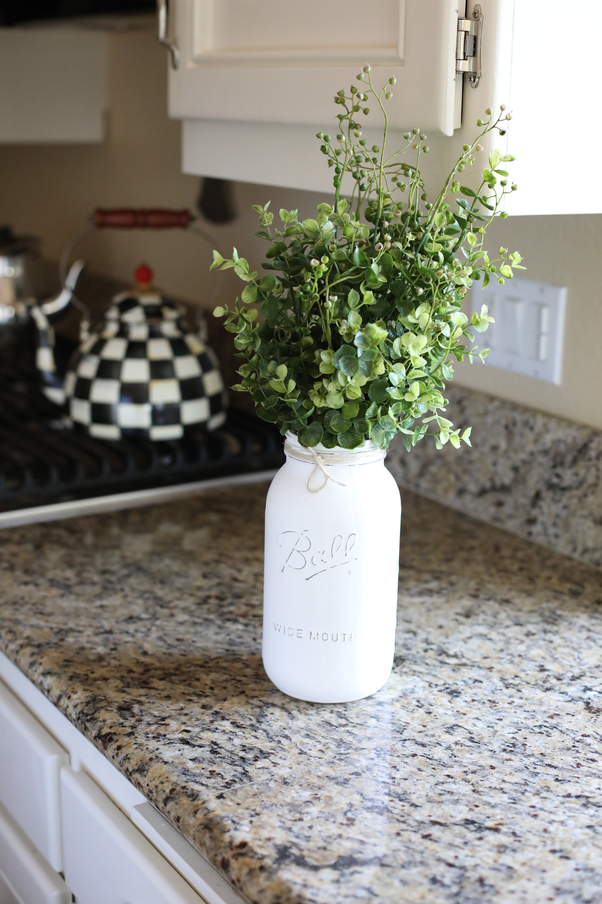 Half Gallon Mason Jar Extra Large Mason Jar White Mason Jar Etsy