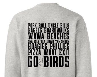 Jersey Shore Crewneck Sweatshirt - Gift for Him, New Jersey, Eagles, Phillies, NJ Sweatshirt, Wawa, Sea Isle, Uncle Bills, Plus Sized, Beach