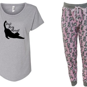 Cat themed women's pajamas top