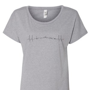 Budapest Heartbeat Skyline Shirt - White Shirt, Gray Shirt, Wanderer, Heart line, Love, Travel, Skyline, Cities, Adventure, EKG, Plus Size