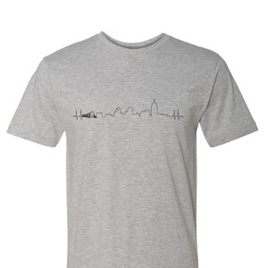 Cincinnati Heartbeat Skyline Shirt, White Shirt, Gray Shirt, Wanderer, Heart line, Love, Travel, Skyline, Cities, Adventure, EKG, Plus Size