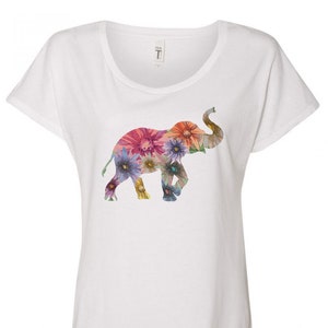 Floral Elephant Shirt - Lucky Elephant, Flowers, Floral, Luck, Elephant Shirt, Elephant Lover, Lucky, Lucky Shirt, Cute Shirt, Plus Size