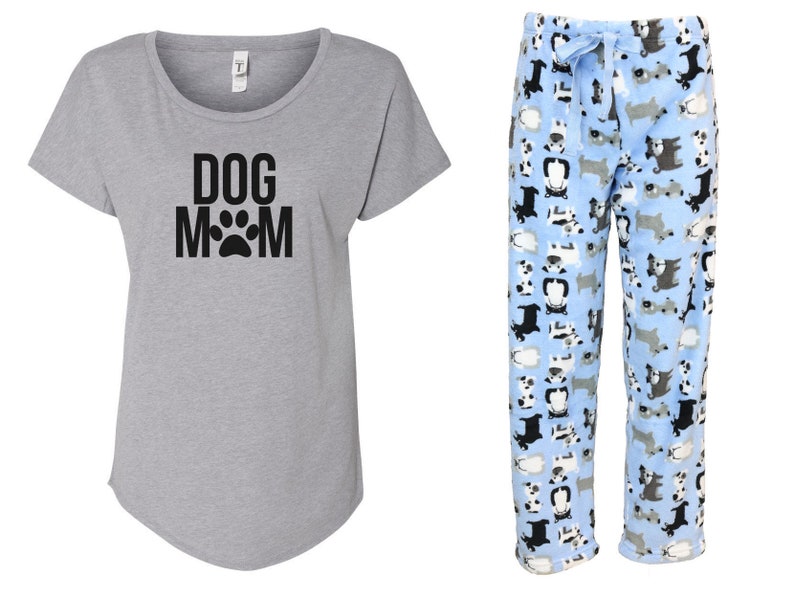 Dog Mom Pajama Set Dog Pajama Fleece Pajama Dog Lover Etsy