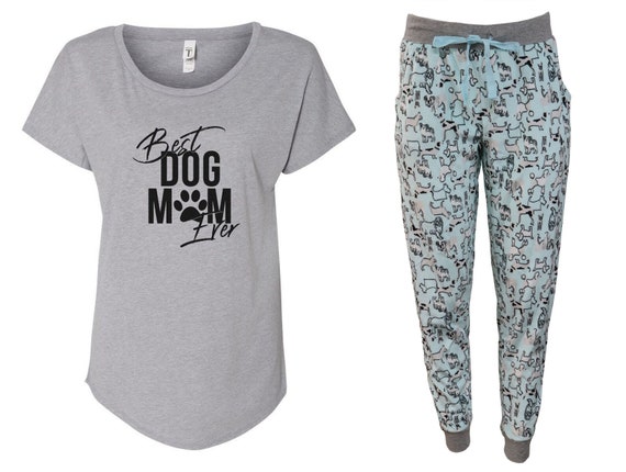 Best Dog Mom Ever Pajama Jogger Set Dog Pajama With Pockets, Fleece Pajama,  Dog Lover, Pajama Set, Dog Pjs, Dog Mom, Gift, Mother's Day 