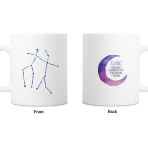 Gemini Star Sign Mug - Gemini, Gemini Mug, May Birthday, Star Sign, Zodiac, Birthday, Coffee, Tea, Astrology, Gift for her