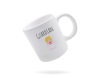 Guardian Angel Mug, Cute Mug, Guardian Angel, White Mug, 11oz Mug, Coffee Mug, Handcrafted Mug, Gift for anyone, Guardian, Religious, Angel
