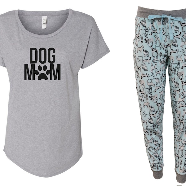 Dog Mom Jogger Pajama Set - Dog Pajama with Pockets, Fleece Pajama, Dog Lover, Pajama Set, Dog PJs, Dog Mom, Gift, Dog Parent, Mothers Day