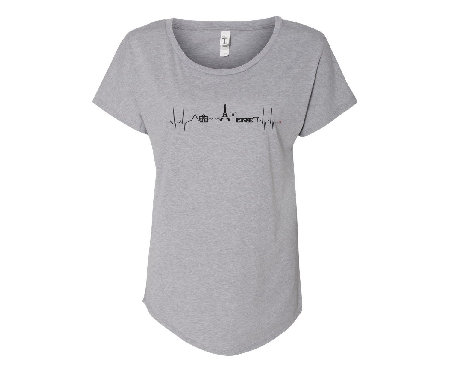 Paris Heartbeat Skyline Shirt White Shirt Gray Shirt - Etsy