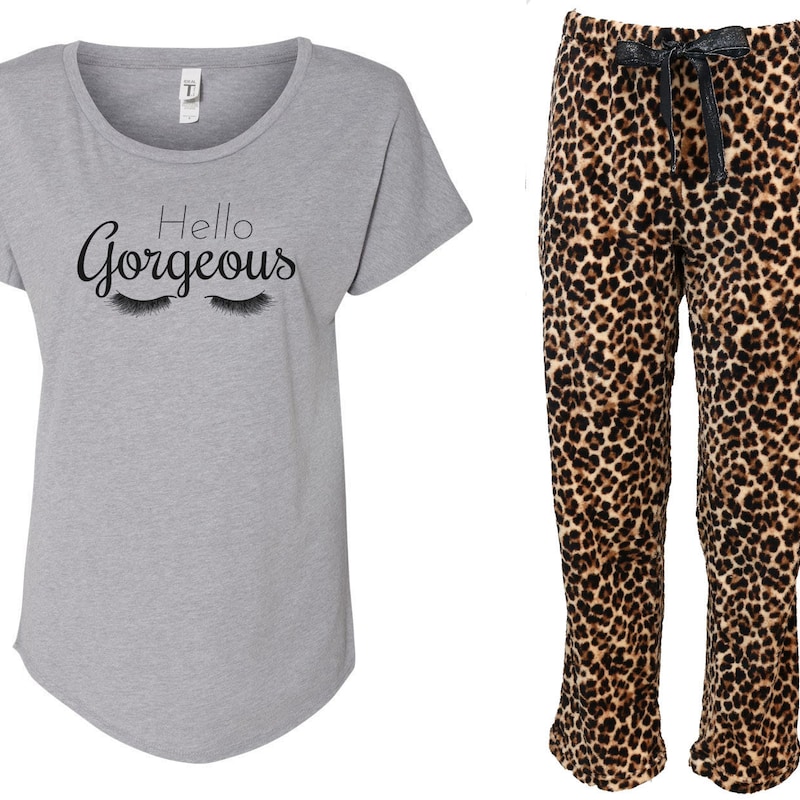 Tie-Dye Leopard-Print Patchwork Pajamas