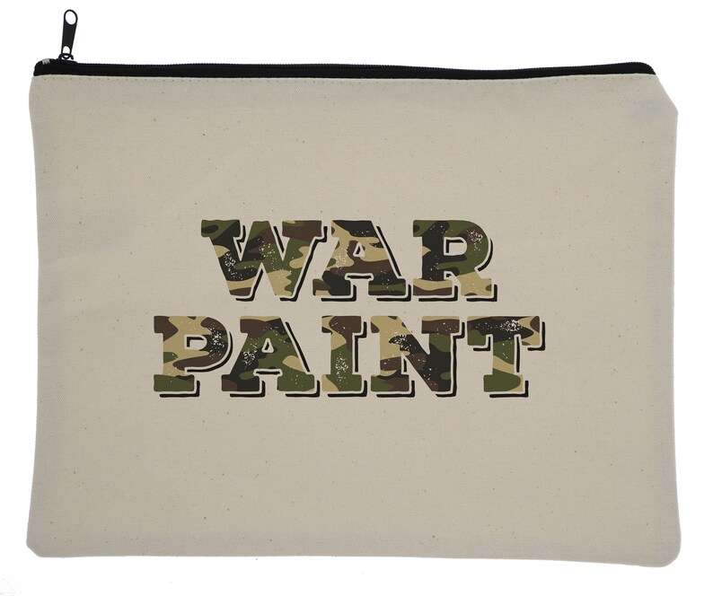 Camo War Paint Makeup Bag Canvas Zipper Top Bag Large Etsy