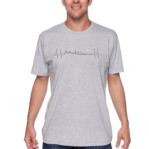 Sydney Heartbeat Skyline Shirt, White Shirt, Gray Shirt, Wanderer, Heart line, Love, Travel, Skyline, Cities, Adventure, EKG, Plus Size image 2