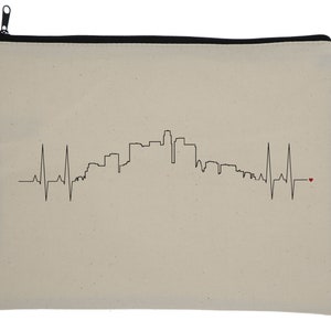 Los Angeles Heartbeat Skyline Makeup Bag - Wanderer, Heart line, Love, Travel, Skyline, Cities, Adventure, EKG, World Traveler, Wanderlust