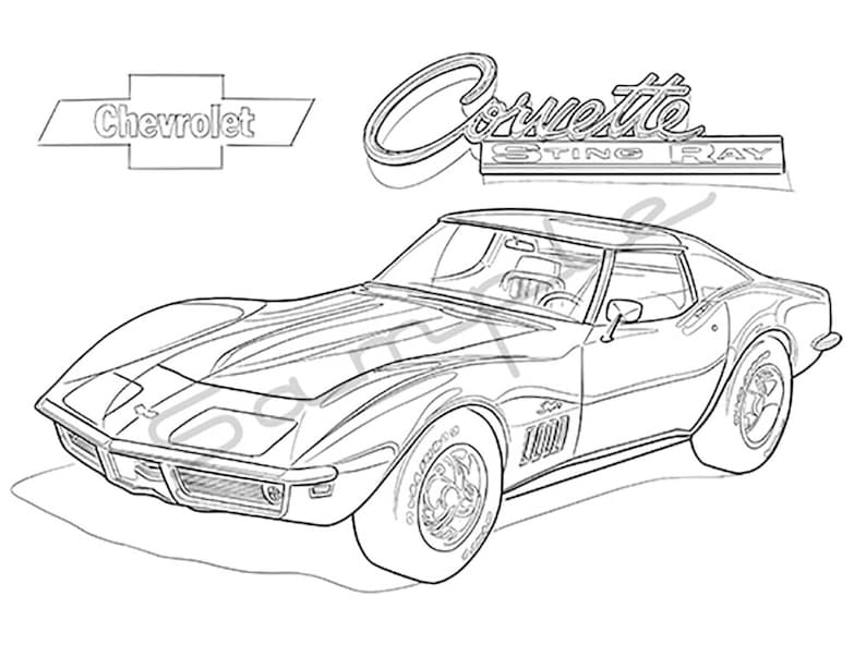 Download Muscle Cars of the 60s and 70s Vol.1 Adult Coloring Book ...