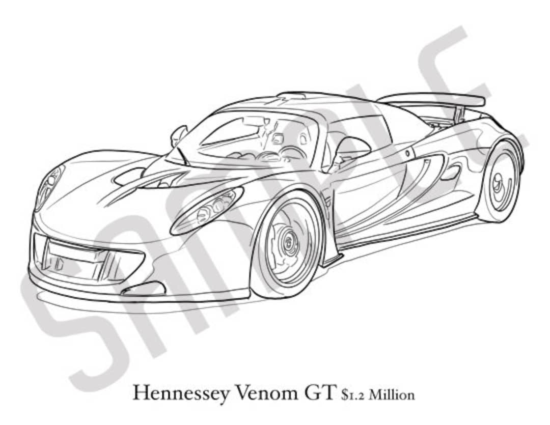 HENNESSEY VENOM GT Adult Coloring Book, Printable Coloring Pages ...