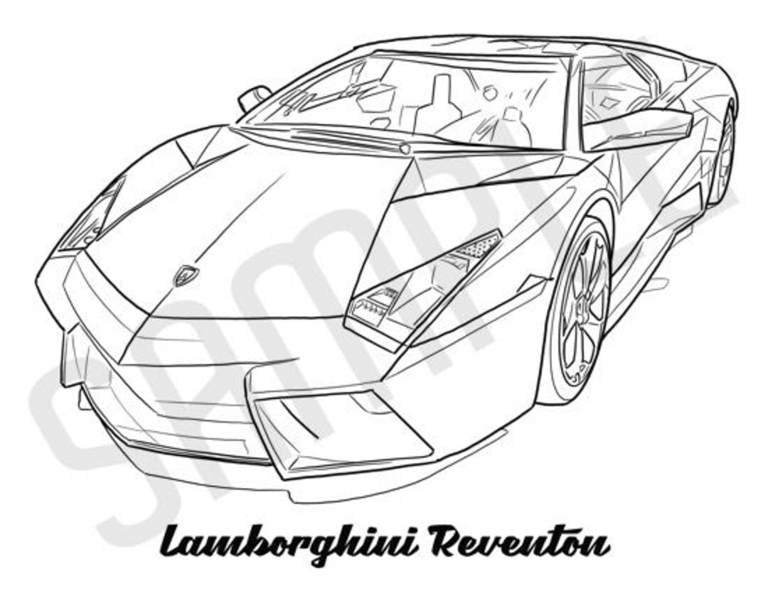 LAMBORGHINI REVENTON Coolest Car Adult Coloring Page, Printable ...