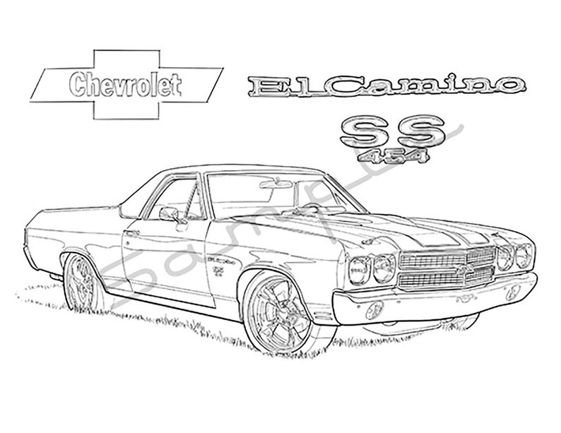 Muscle Cars of the 60s and 70s Vol.1 Adult Coloring Book Etsy