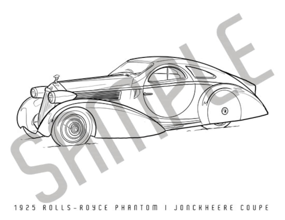 1925 Rolls-royce Phantom I Adult Coloring Book, Printable Coloring