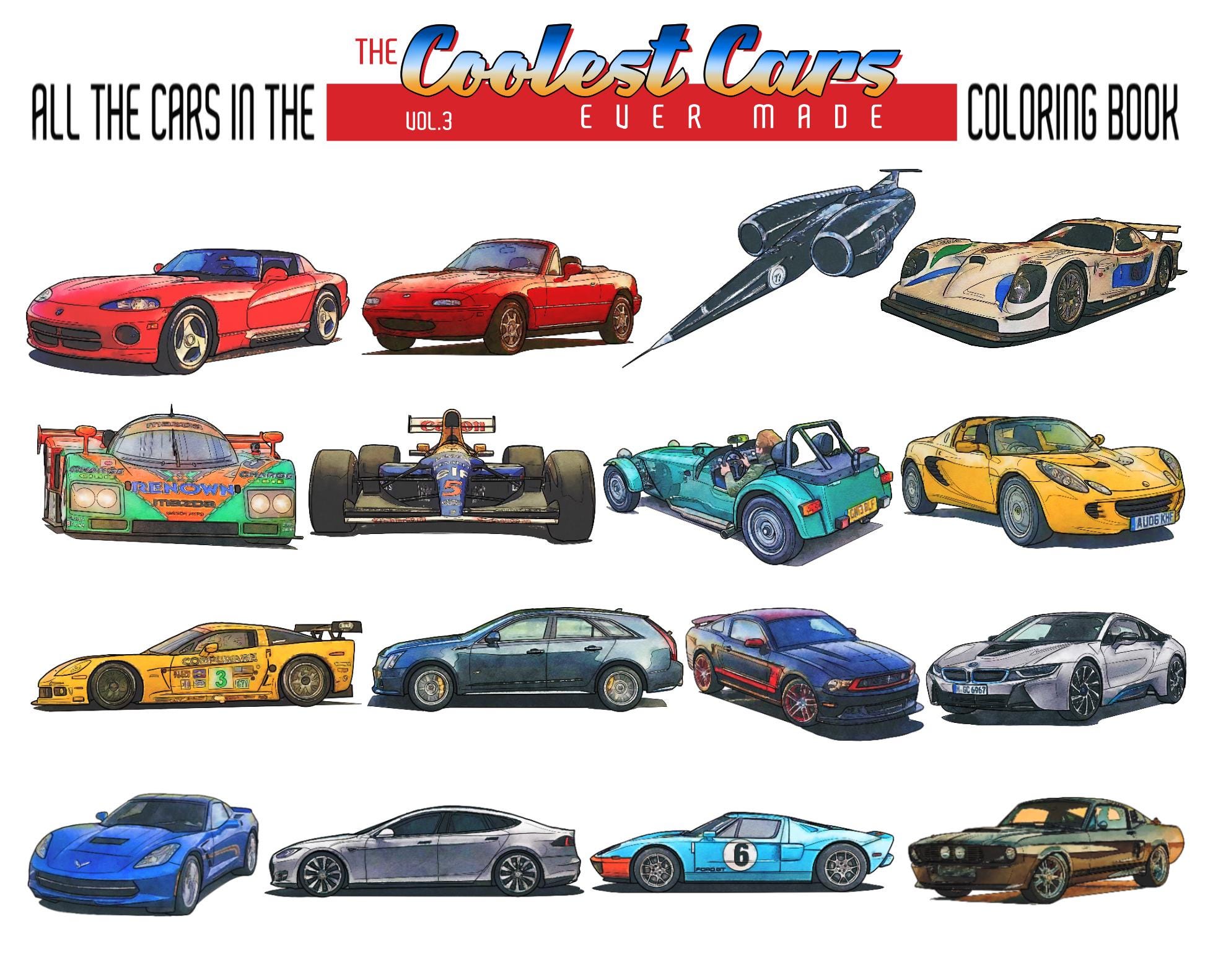 2006 FORD GT Coolest Car Adult Coloring Page, Printable Coloring