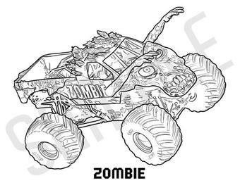 BIGFOOT Monster Truck Adult Coloring Book, Printable Coloring Pages ...