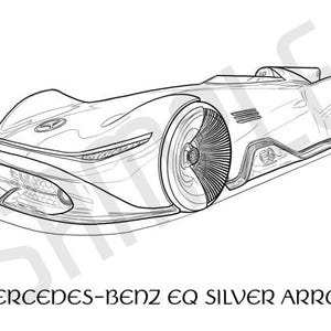MERCEDES-BENZ Concept Cars Adult Coloring Page, Printable Coloring Pages, Coloring Page Adults, Digital Instant Download 2 pages