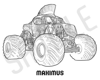 MEGA WREX Monster Truck Adult Coloring Book, Printable Coloring Pages ...