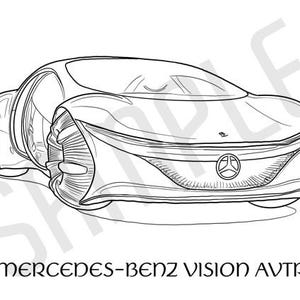 MERCEDES-BENZ Vision AVTR Concept Cars Adult Coloring Page, Printable Coloring Pages, Coloring Page Adults, Digital Instant Download 2 pages