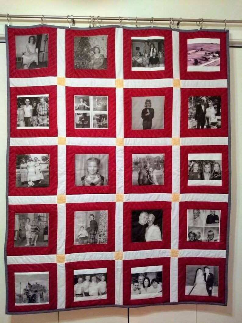 Photo Quilt Memory Quilt Personalized Photo Blanket 8x8 Etsy