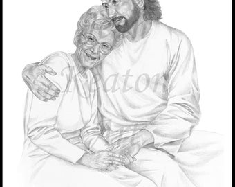 Grandma Helen // Jesus // Christian Art // Religious Art // Pencil Drawing