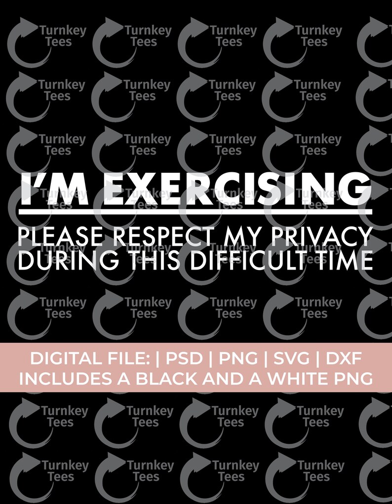 SVG engraçado para academia | Respeite minha privacidade enquanto me exercito | Camiseta com humor para treino em SVG para Cricut e Silhouette imagem 2