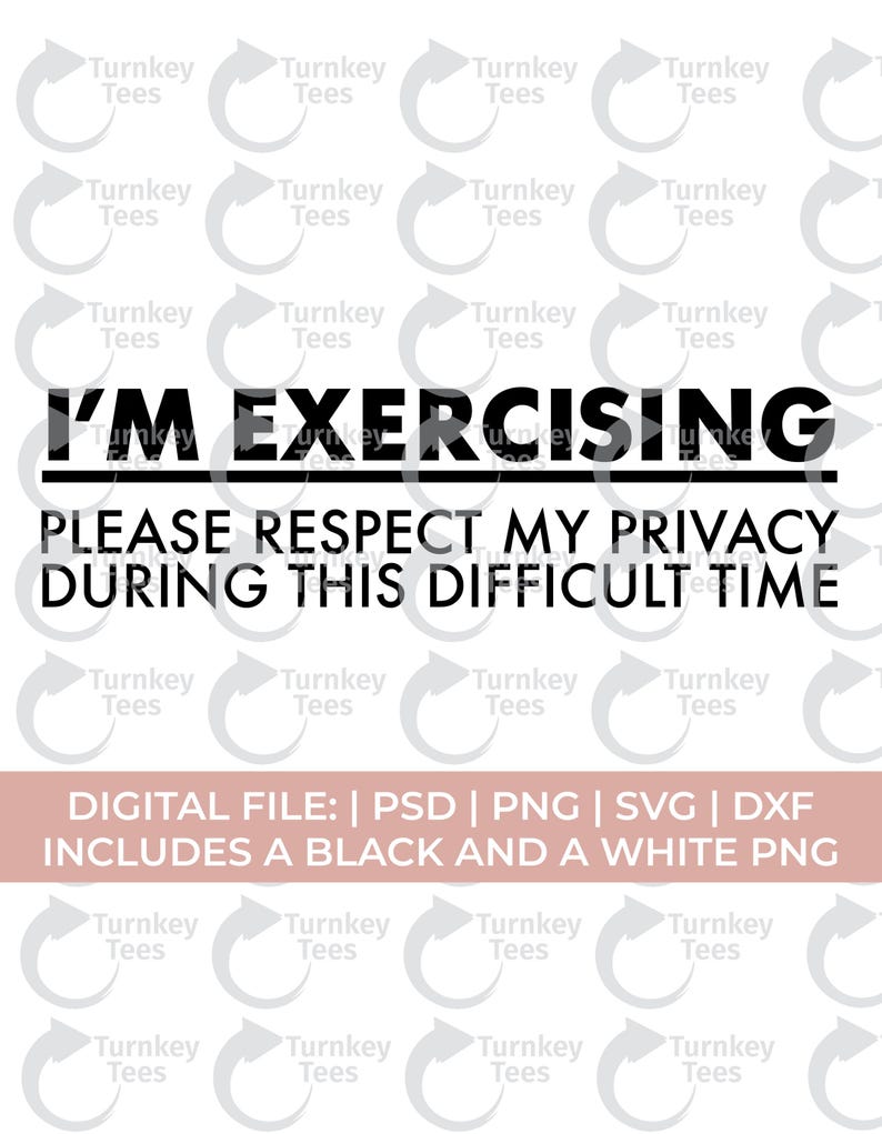 SVG engraçado para academia | Respeite minha privacidade enquanto me exercito | Camiseta com humor para treino em SVG para Cricut e Silhouette imagem 1