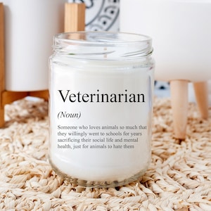 Veterinary Definition Candle Gift Veterinary Nurse/Receptionist Appreciation Thank You Gifts Funny  Veterinary Clinic Decoration