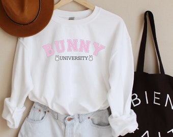 Bunnies Sweatshirt, Easter Bunny University Sweatshirt, Happy Easter Sweater, Easter Gift, Mama Bunny Shirt, Easter Expecting Mom Top