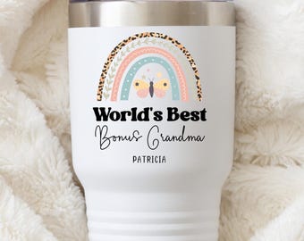 Grandma Tumbler Bonus Grandma Step Grandma Gift From Granddaughter Grandma in Law Bonus Grandma Gift Custom Bonus Grandma Gift