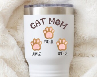 Personalisierte Becher für Katzenmütter, Katzenmutter Geschenke, Fellmama Becher, Geschenk für Haustierbesitzer, Hundemama Becher, Katzenmama Becher, Haustiere Namen