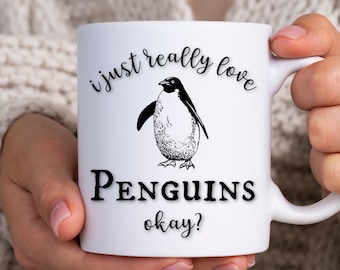 Penguin Mug, Penguin Gift, Penguin Lover Gift, Penguin Coffee Mug, Penguin Lover Mug, Penguin Decor, Custom Penguin Mug, Penguin Fan