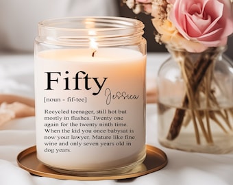 Personalized 50th Birthday Candle, Funny 50th Gifts, Fifty Gifts, 50th Birthday Gift For Woman, 50th Birthday Gifts, Fifty Birthday Gifts