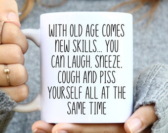Old People Gifts, Senior People Gift, Gift for Grandparents, Over the Hill Gifts, Funny Senior Mug, Funny Retirement Gifts For Grandparents