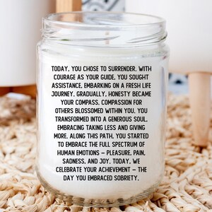 Sobriety Candle Sobriety Gift One Day at a Time Sober Gift Proud of You Gift New Beginnings Gift Addiction Recovery Sober Birthday SoberGift