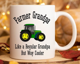 Farmer Grandpa Mug Funny Mug for Grandpa Father's Day Mug Farming Tractor Gifts Pregnancy Announcement Gift for Farmers Funny Farmer Mug
