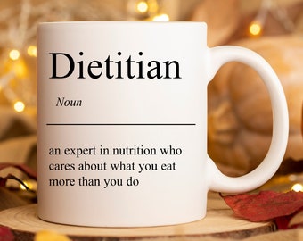 Caneca de definição de nutricionista, presente engraçado para nutricionista, presente de nutricionista, graduação, nutricionista registrado, presente de estudante