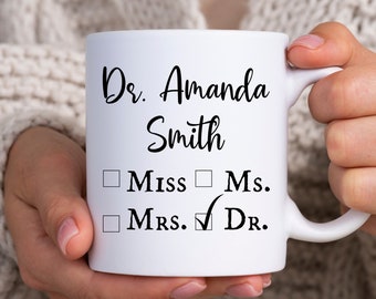 Regalo de graduación de doctorado para ella, regalos de doctor para mujeres, regalo de doctor personalizado, regalo de graduación de doctorado, regalos de doctorado