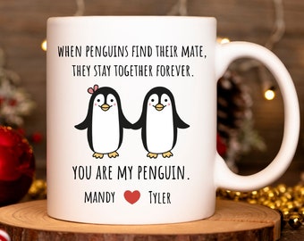 Funny Penguins Mug, Gift for her or him, Valentine's Day gift, You are my penguin, Gift for girlfriend, gift for wife, couple gift