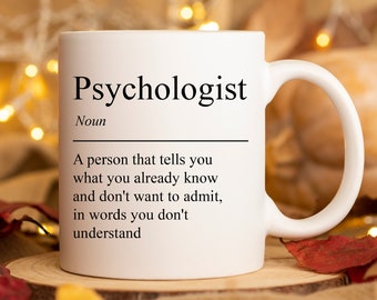 Prezent do biura psychologicznego dla przyjaciela psychologa Zabawny kubek psychologiczny Prezent na ukończenie studiów psychologa dla niej Prezent dla psychiatry i terapeuty