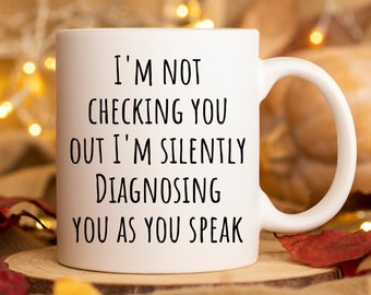 Divertido psicólogo taza regalo para psicólogo terapeuta regalos psicología taza de café psicología oficina decoración psicólogo regalo de graduación