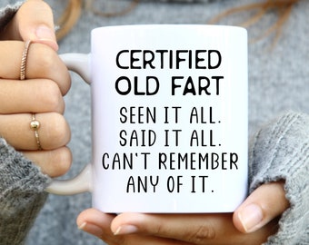 Funny Senior Mug for Dad Old People Gifts Funny Gift for Old People Senior Citizen Over the Hill Present Old Person Gag Gift Retirement Gift
